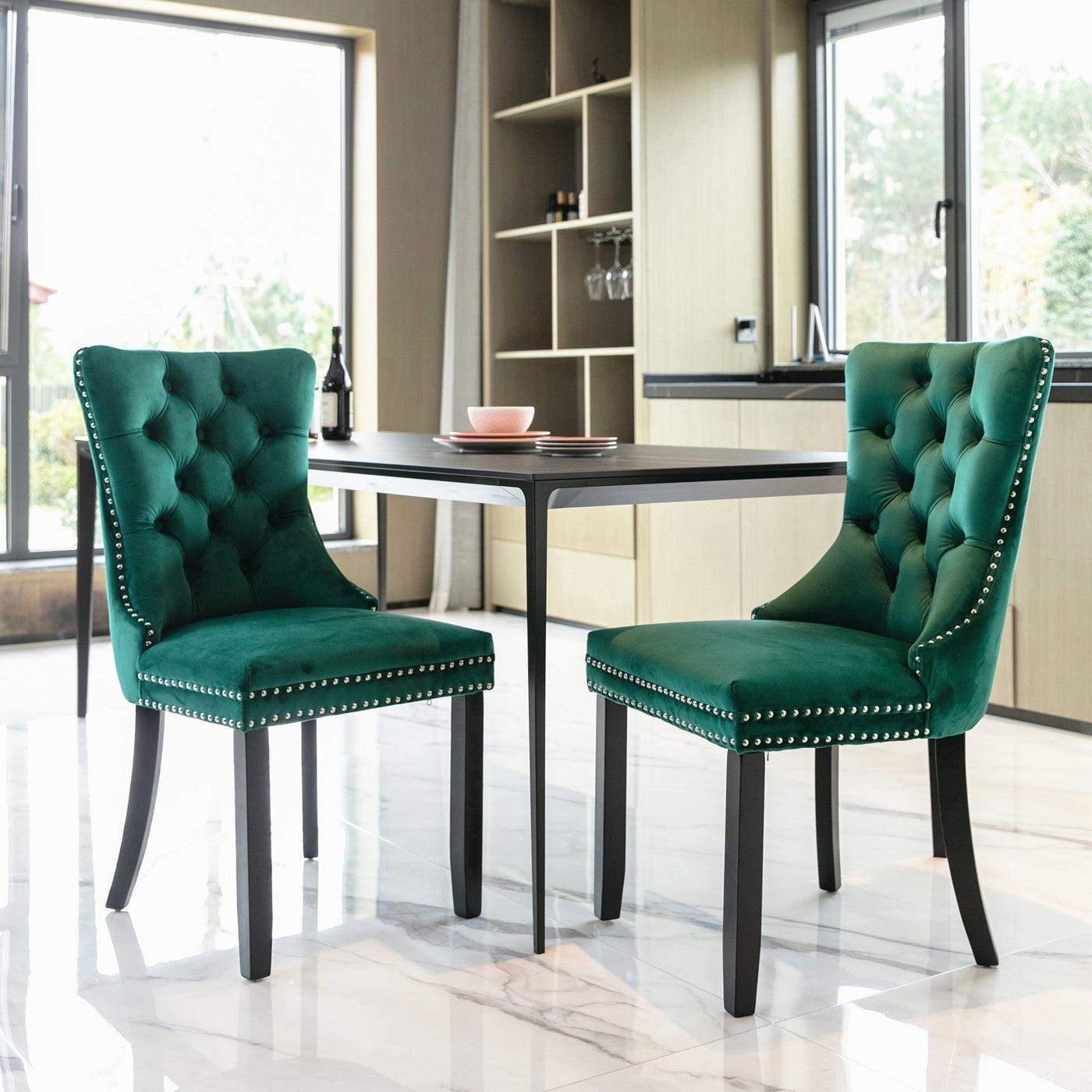 Velvet Dining Chair With Elegant Tufted Design For Dining Room