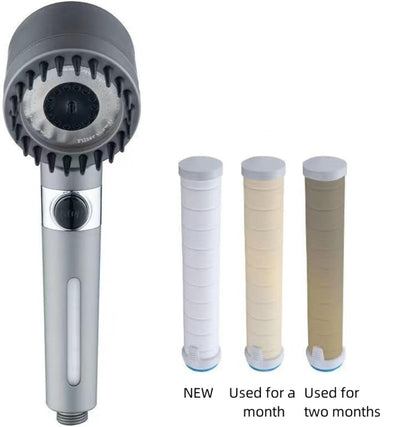 High Pressure Massage Shower Head Handheld Three Spray Mode With Filters