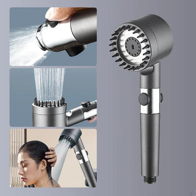 High Pressure Massage Shower Head Handheld Three Spray Mode With Filters