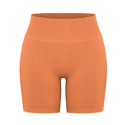 High-Waisted Yoga Shorts For Women Seamless Ribbed Workout Leggings
