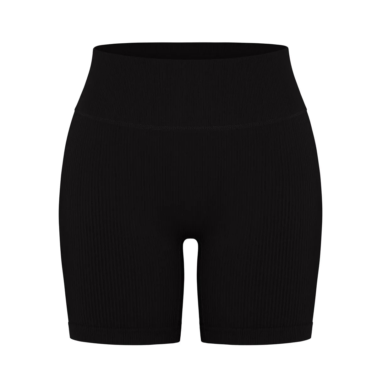 High-Waisted Yoga Shorts For Women Seamless Ribbed Workout Leggings