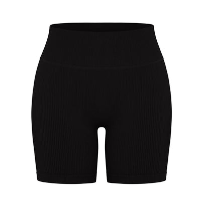 High-Waisted Yoga Shorts For Women Seamless Ribbed Workout Leggings