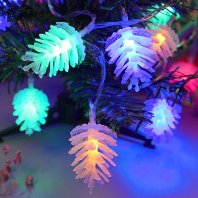LED Warm Pinecone Lamp Colorful Fairy Light For Christmas Holiday Decor