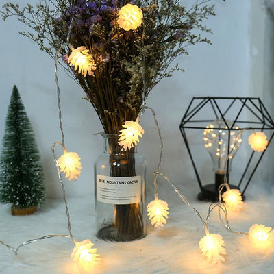 LED Warm Pinecone Lamp Colorful Fairy Light For Christmas Holiday Decor