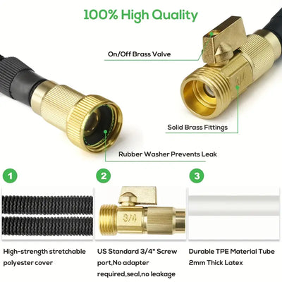 Expandable Garden Hose For Outdoor Watering And Gardening Tasks