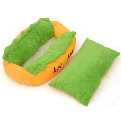 Hot Dog Pet Bed Soft Removable Indoor Lounger For Small Large Dogs
