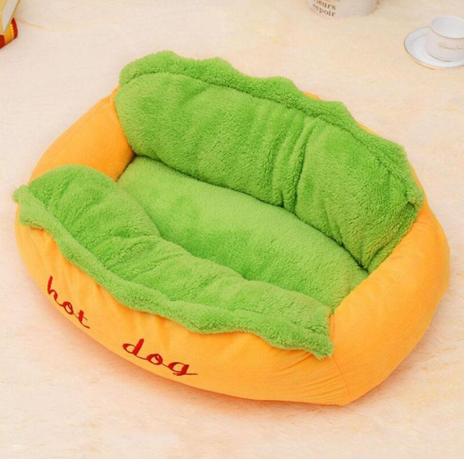 Hot Dog Pet Bed Soft Removable Indoor Lounger For Small Large Dogs
