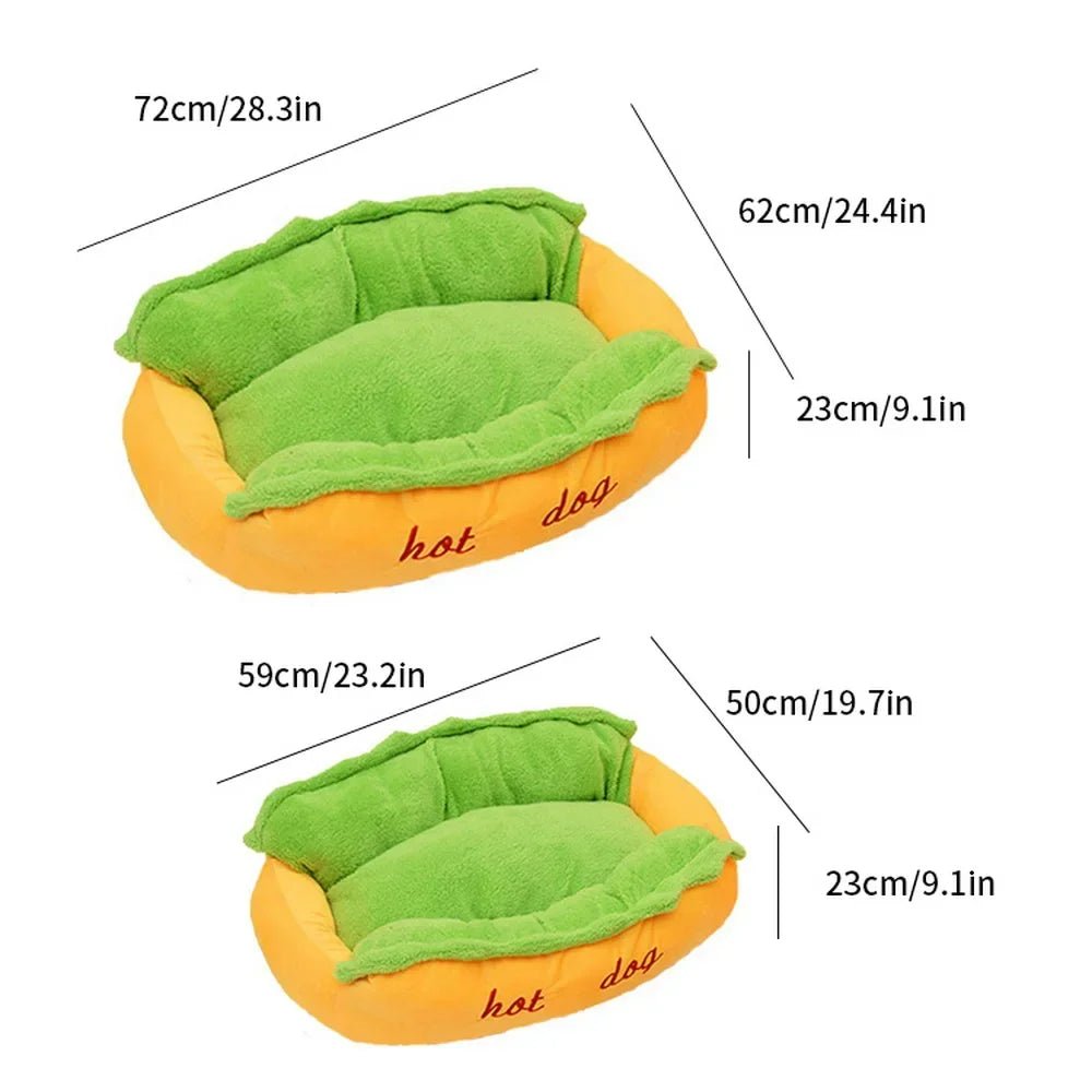 Hot Dog Pet Bed Soft Removable Indoor Lounger For Small Large Dogs