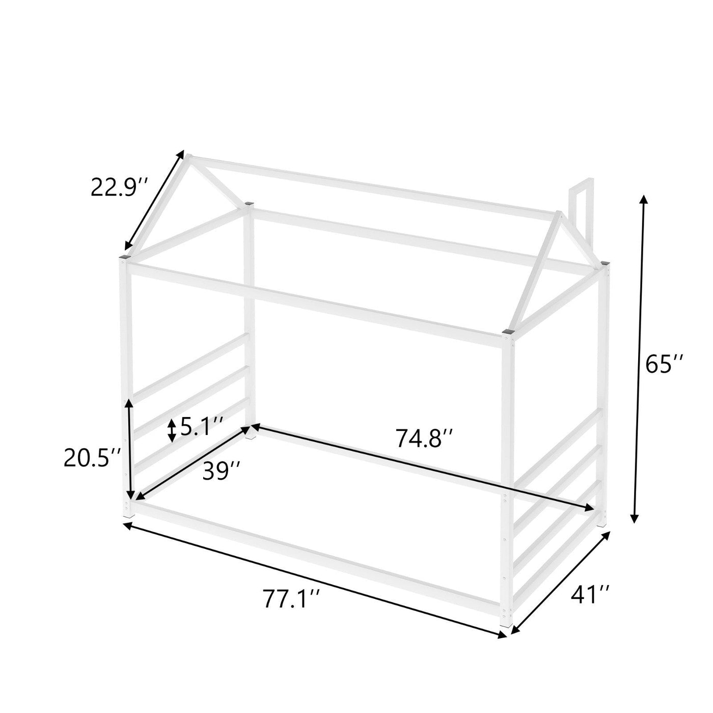 House Platform Bed With Roof And Chimney Kids Design