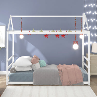 House Platform Bed With Roof And Chimney Kids Design