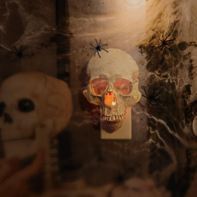 Human Skull Light Gothic Skeleton Plug In Wall Night Lamp