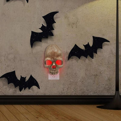 Human Skull Light Gothic Skeleton Plug In Wall Night Lamp