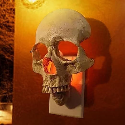 Human Skull Light Gothic Skeleton Plug In Wall Night Lamp