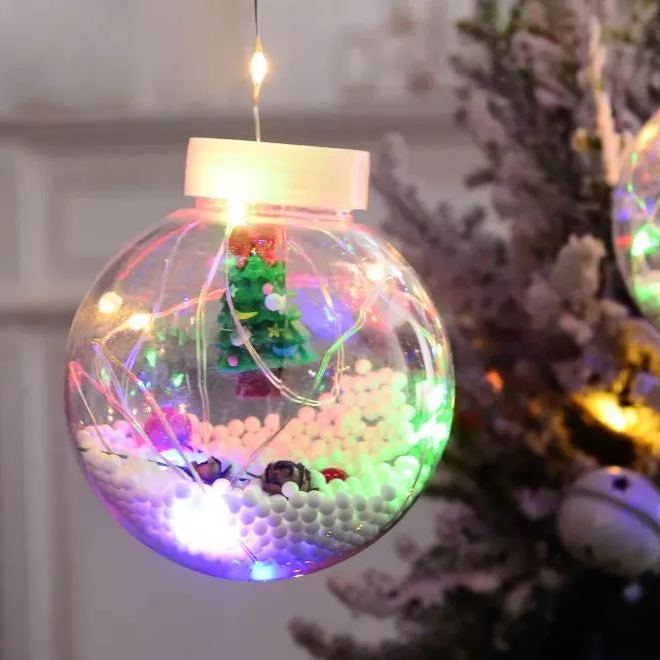 Christmas LED Wishing Ball String Lights Set Of 10 Decorative Balls