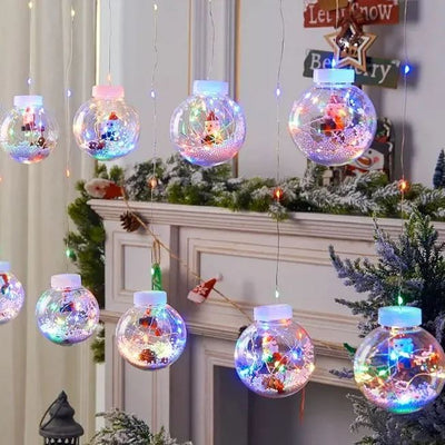 Christmas LED Wishing Ball String Lights Set Of 10 Decorative Balls