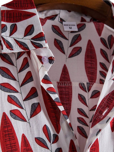 Men's Casual Floral Shirt Short Sleeve Summer Vacation Style