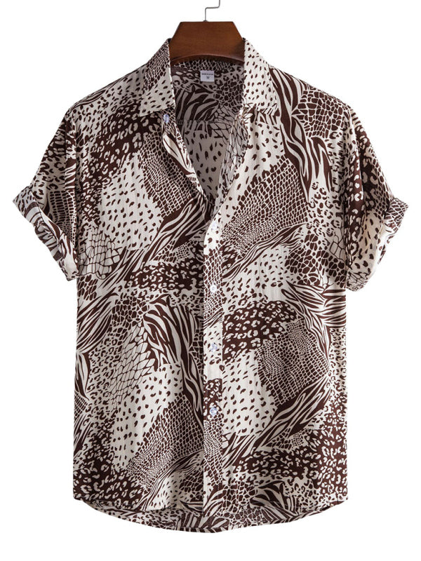 Men's Casual Floral Shirt Short Sleeve Summer Vacation Style
