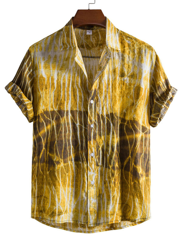 Men's Casual Floral Shirt Short Sleeve Summer Vacation Style