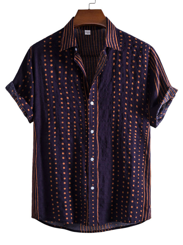 Men's Casual Floral Shirt Short Sleeve Summer Vacation Style