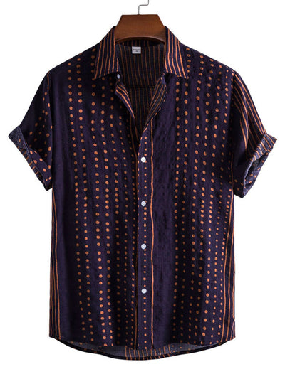Men's Casual Floral Shirt Short Sleeve Summer Vacation Style