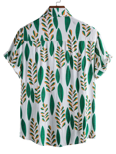 Men's Casual Floral Shirt Short Sleeve Summer Vacation Style