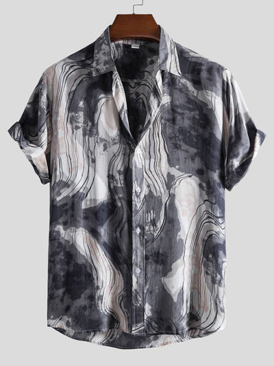 Men's Casual Floral Shirt Short Sleeve Summer Vacation Style