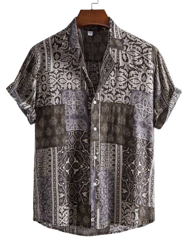 Men's Casual Floral Shirt Short Sleeve Summer Vacation Style