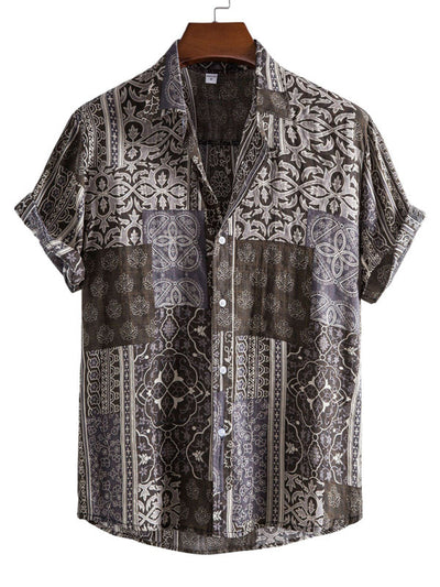 Men's Casual Floral Shirt Short Sleeve Summer Vacation Style