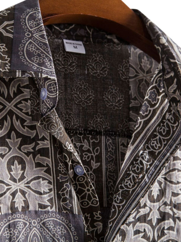 Men's Casual Floral Shirt Short Sleeve Summer Vacation Style