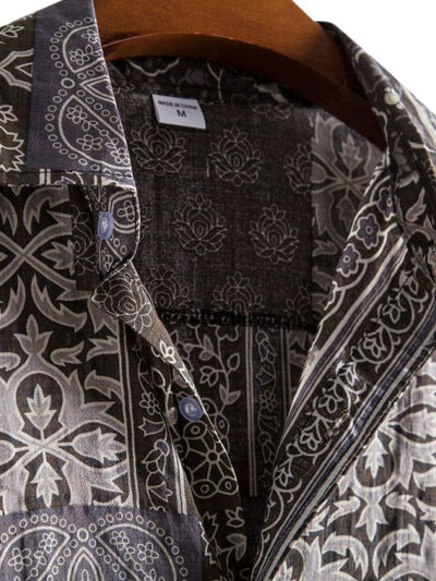 Men's Casual Floral Shirt Short Sleeve Summer Vacation Style