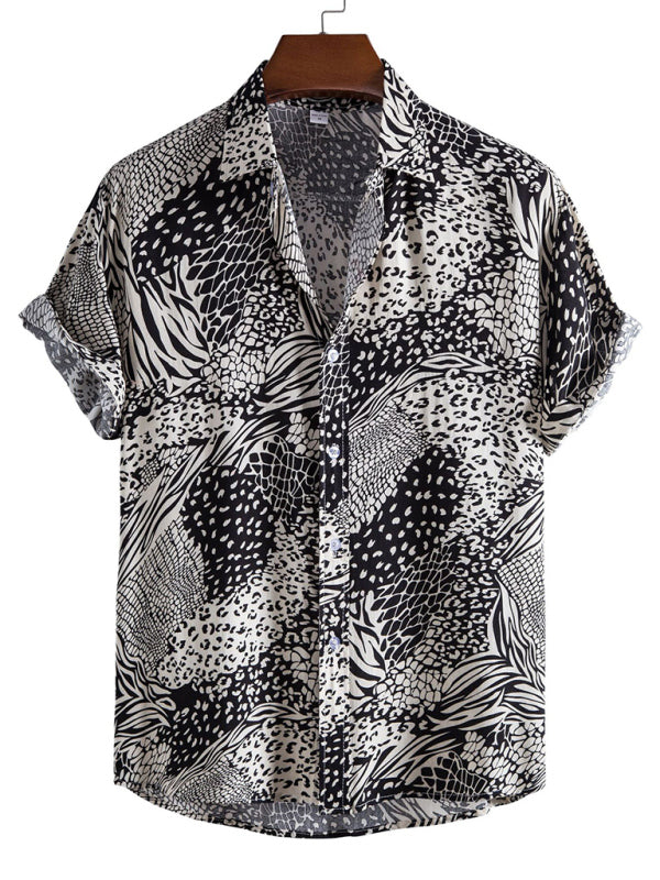 Men's Casual Floral Shirt Short Sleeve Summer Vacation Style