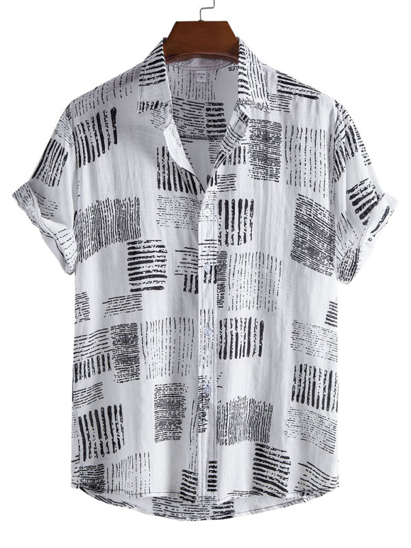 Men's Casual Floral Shirt Short Sleeve Summer Vacation Style