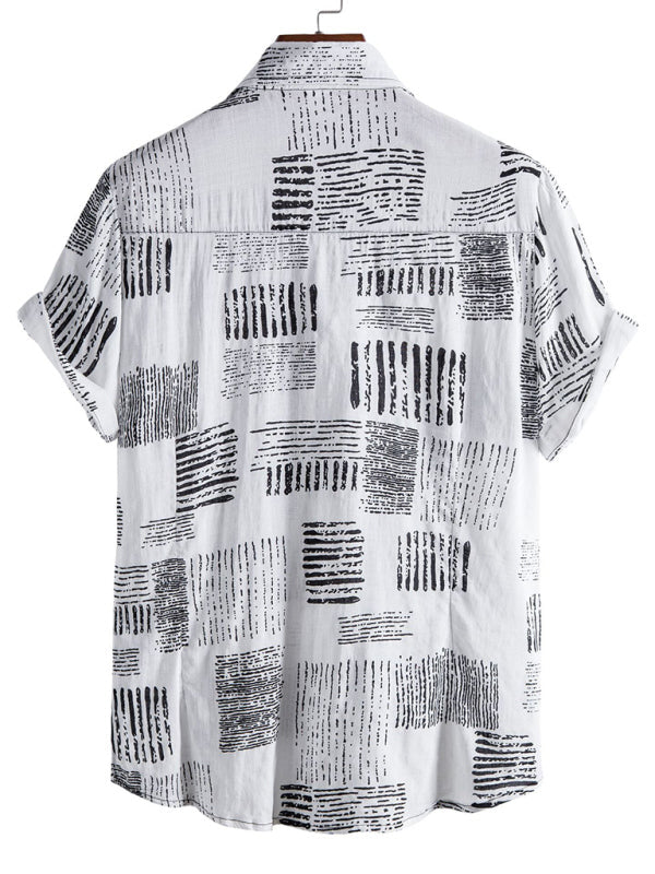 Men's Casual Floral Shirt Short Sleeve Summer Vacation Style