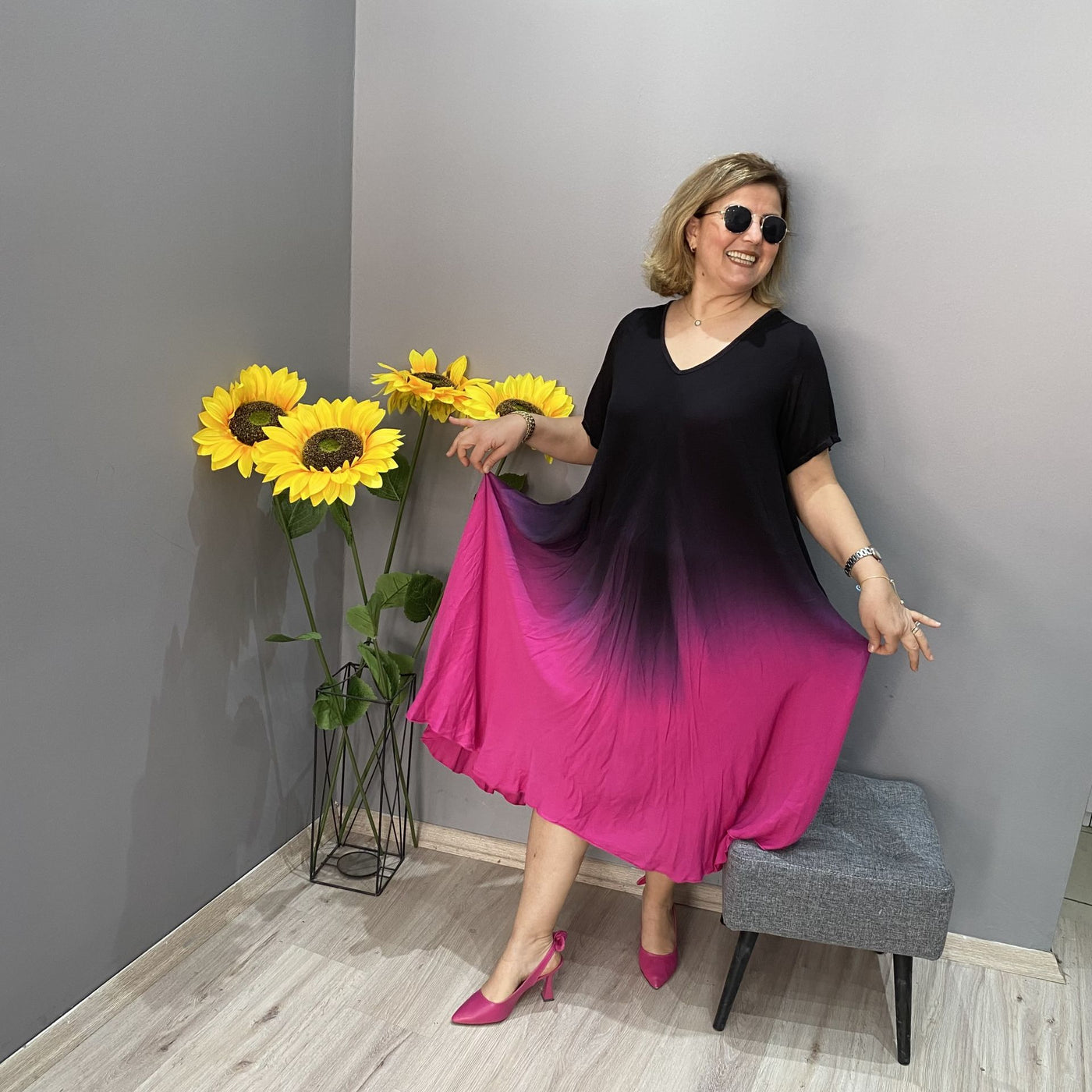 Italy Casual Tie Dye Long Dress Elegant Summer Outfit