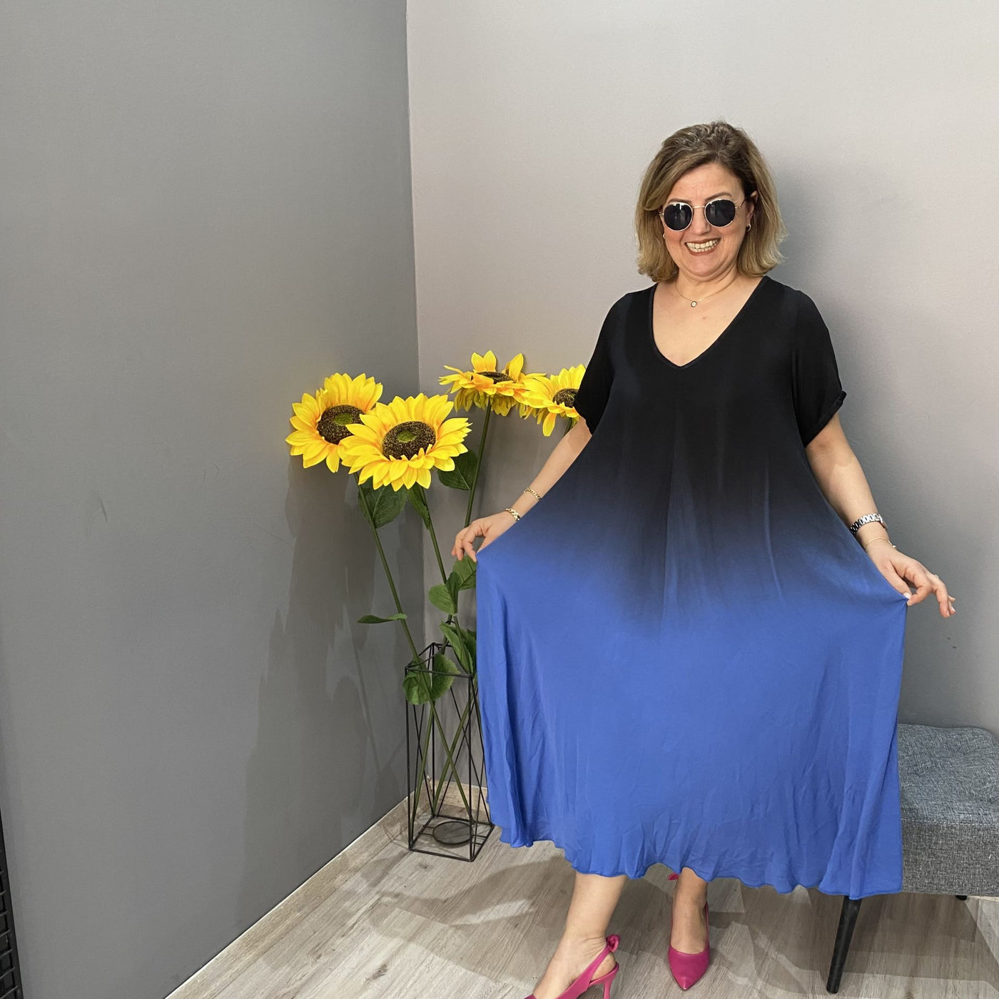Italy Casual Tie Dye Long Dress Elegant Summer Outfit