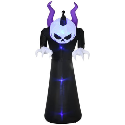 Giant Inflatable Ghost Decoration With Horns And Flame Projection