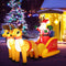 Inflatable Santa Claus Christmas Decor Sleigh With Reindeer Holiday Display