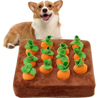 Interactive Carrot Snuffle Mat For Dogs Plush Toy For Mental Stimulation