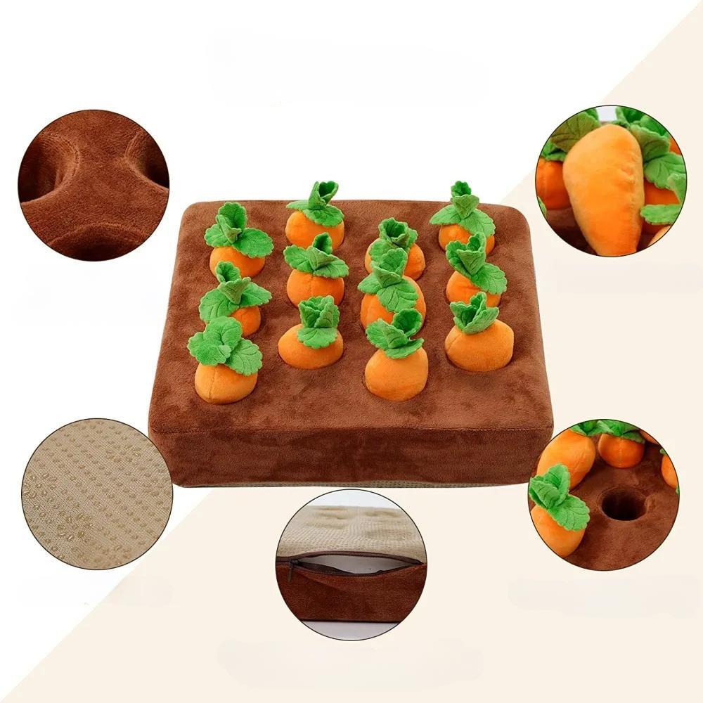Interactive Carrot Snuffle Mat For Dogs Plush Toy For Mental Stimulation