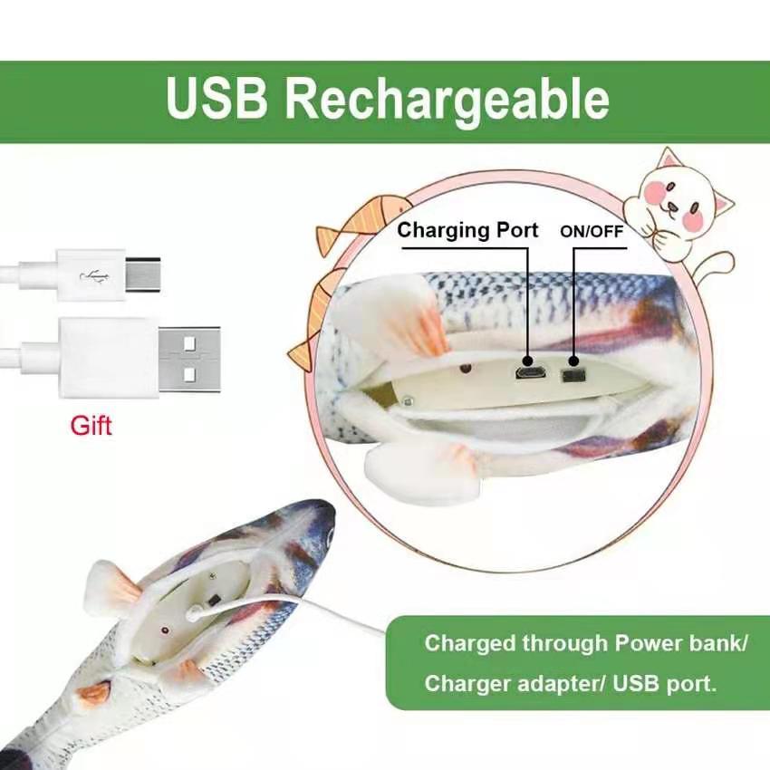 Interactive USB Floppy Fish Toy For Fun Desktop Entertainment