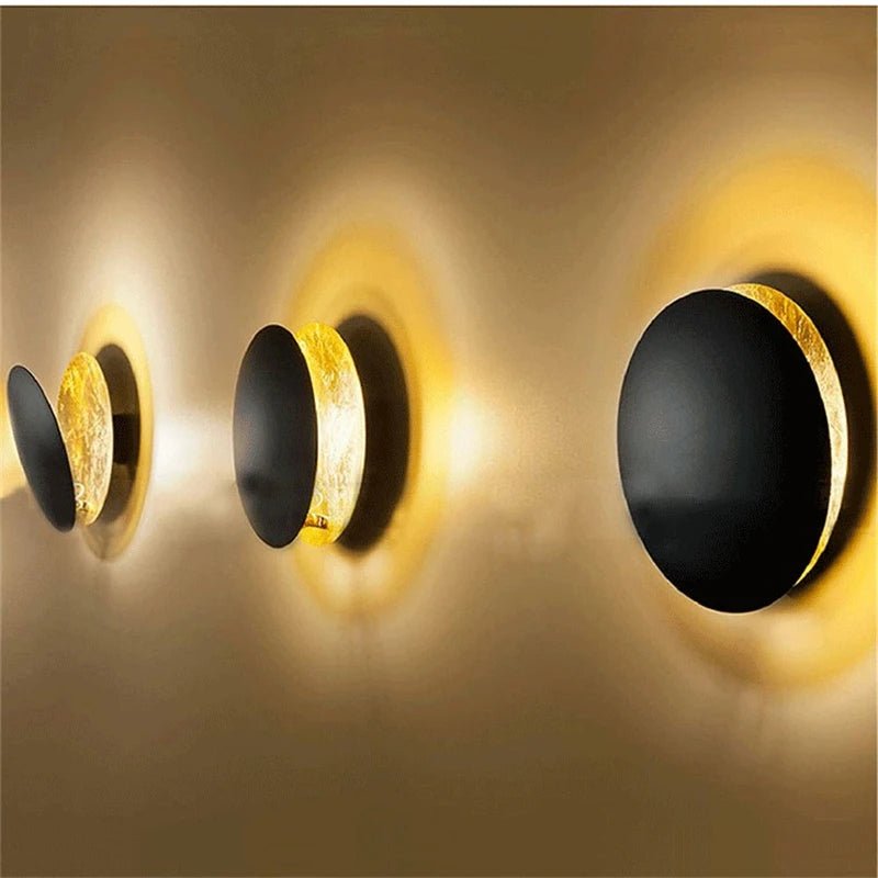 Italian Moon Wall Lamp Silver Rotating Eclipse Design For Bedroom