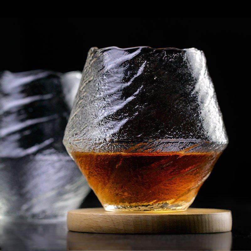 Japanese Edo Snow Glass Whiskey Tasting Glasses Hammer Pattern Cups