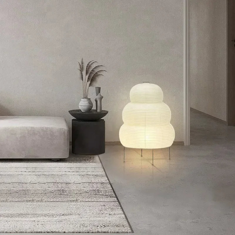 Noguchi Style Floor Lamp White Rice Paper LED Minimalist Lighting