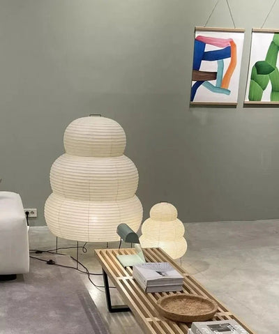 Noguchi Style Floor Lamp White Rice Paper LED Minimalist Lighting