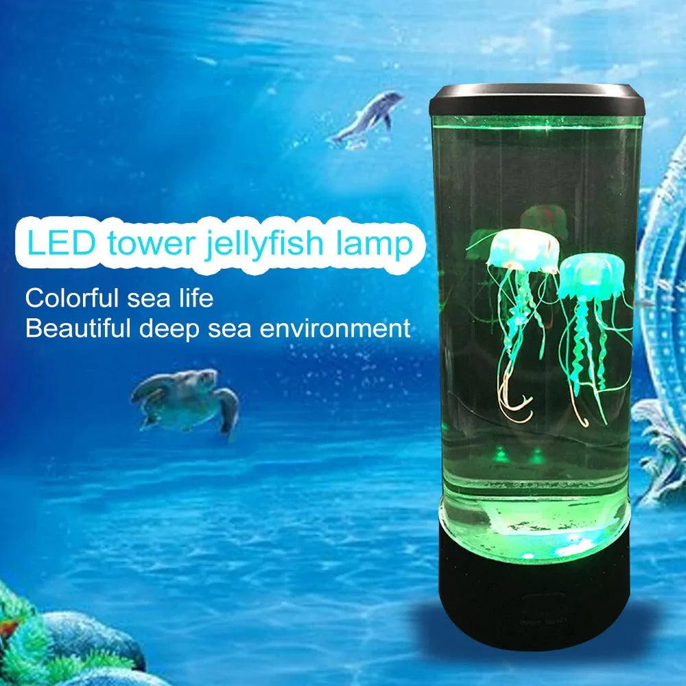 Jellyfish Lava Lamp LED 7 Color Mood Light For Bedroom Office Decor