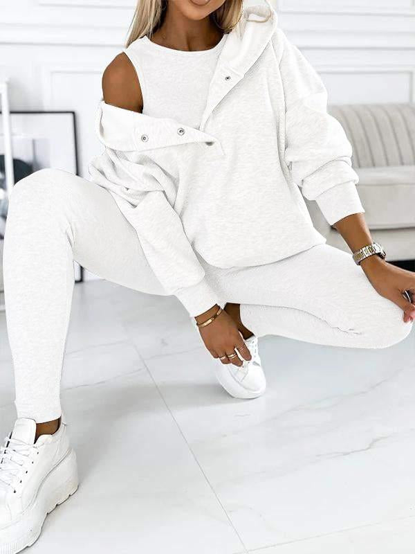 Hooded Sweatshirt Suit Casual Comfortable Stylish Outfit Set