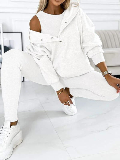 Hooded Sweatshirt Suit Casual Comfortable Stylish Outfit Set