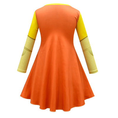 Kids Doll Dress Yellow Long Sleeve Squid Costume For Party