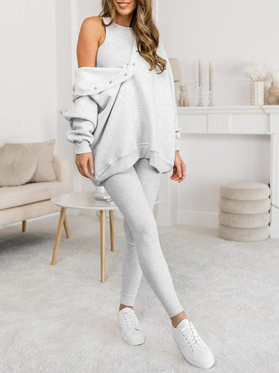 Hooded Sweatshirt Suit Casual Comfortable Stylish Outfit Set