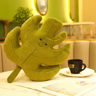 Kawaii Plush Maple Leaf Pillow Soft Cozy Stuffed Toy For Room Decor